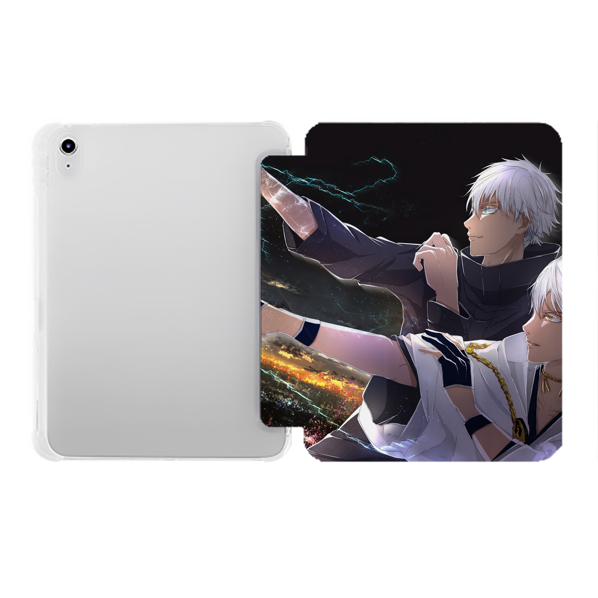 （画像用） 呪術廻戦 Jujutsu Kaisen IPad ケース ペン収納付き 三つ折りスタンド PUレザー×シリコン 対応機種9.5/10.5/10.9インチ